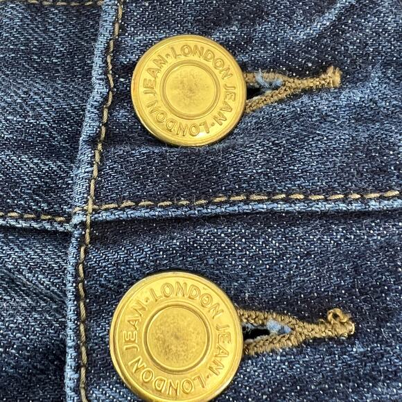 Vintage London Jean Double Button Wide Leg Y2K Rave Medium Wash Jeans Size 10 - Picture 9 of 12